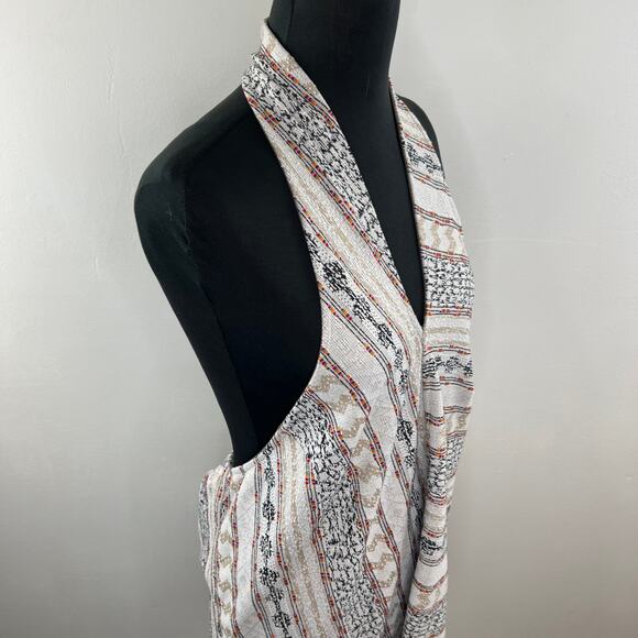 NWT by Anthropologie Cream Multi Knit Backless Halter Neck Sleeveless Top XL NEW - Picture 3 of 7